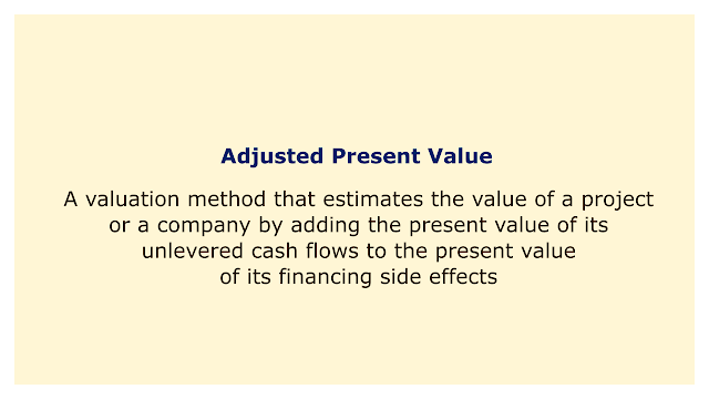 A valuation method that estimates the value of a project or a company by adding the present value of its unlevered cash flows to the present value.