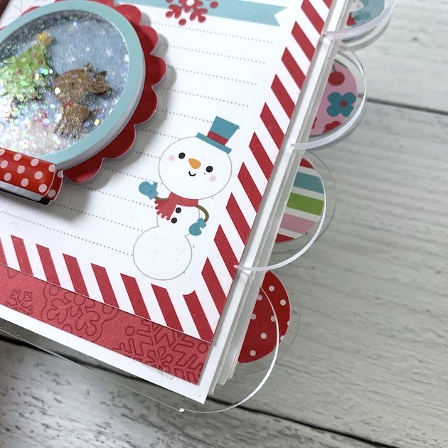 Christmas winter acrylic scrapbook album with scallop edges