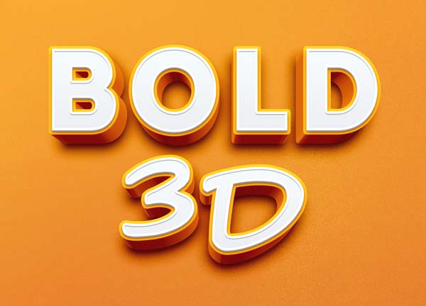 Bold 3D Text Effect PSD