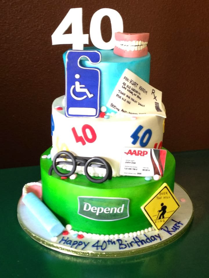 funny old 40th birthday cake