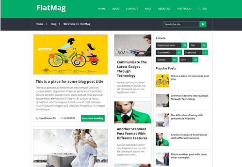 Flat Mag Responsive Blogger Template