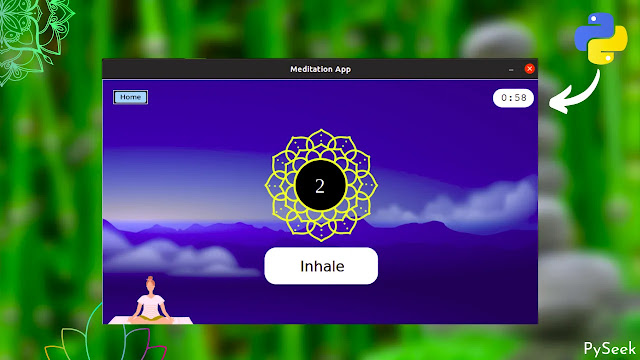 It's a meditation app which is developed using python tkinter library.