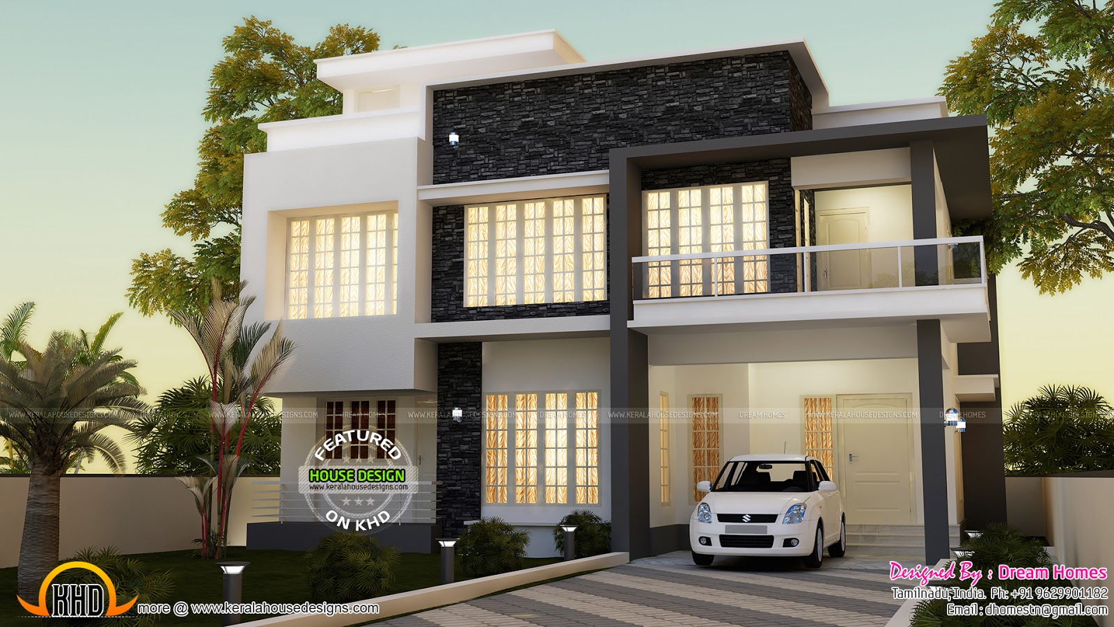  Simple  contemporary  house  and plan  Kerala home  design 