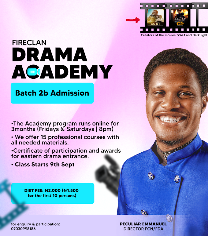 JOIN FIRECLAN DRAMA ACADEMY TODAY _ ADMISSION IS ON!