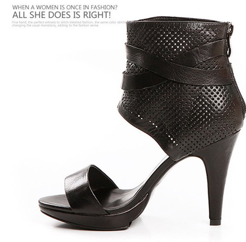 Fashion Collection: Leather high-top Roman sandals