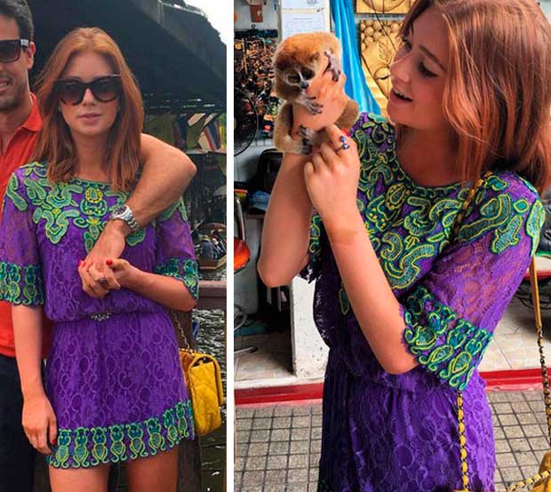 Look da Marina Ruy Barbosa na Tailândia, viagem com namorado Xandinho Negrão, vestido roxo