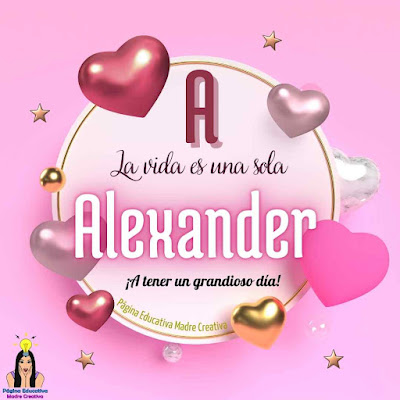 Solapin Nombre Alexander para imprimir gratis - Nombre para descargar