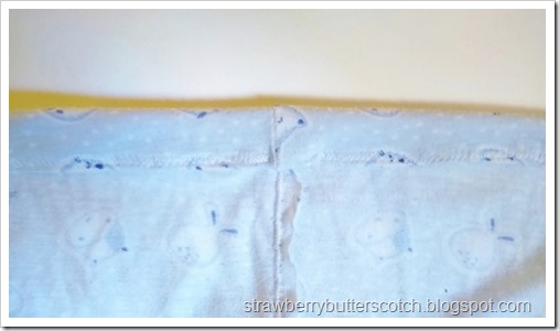 The top of the shorts, double folded and sewn to form a casing for the elastic.