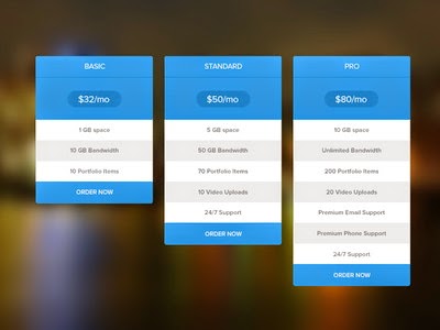 Pricing Table (Free PSD)