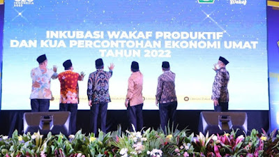 Wamenag Lakukan Peluncuran Program Inkubasi Wakaf Produktif dan KUA Percontohan Ekonomi Umat 