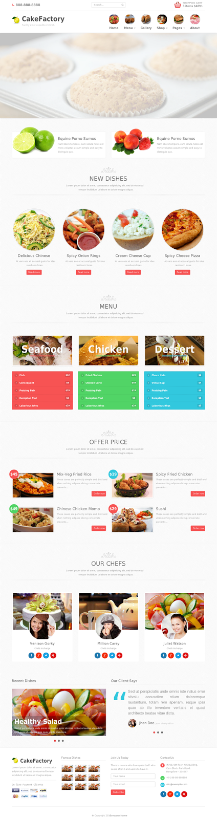 Bootstrap Restaurant Theme