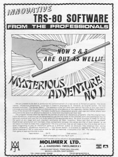 Molimerix advert for Mysterious Adventure No 1, C&VG November 1981