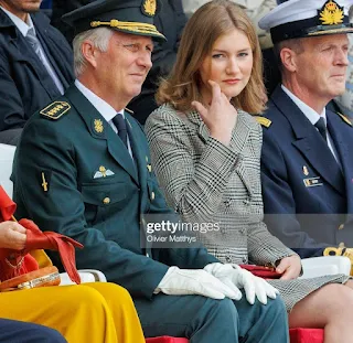 Princess Elisabeth of Belgium attends brother's blue cap parade