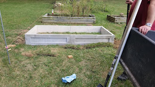 New raised beds being installed.