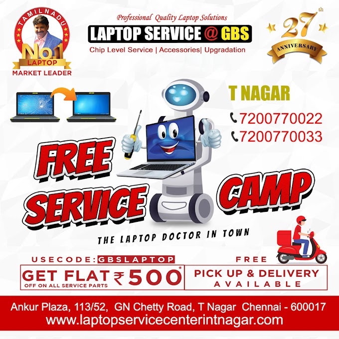 Laptop Repair Services Camp T Nagar Chennai