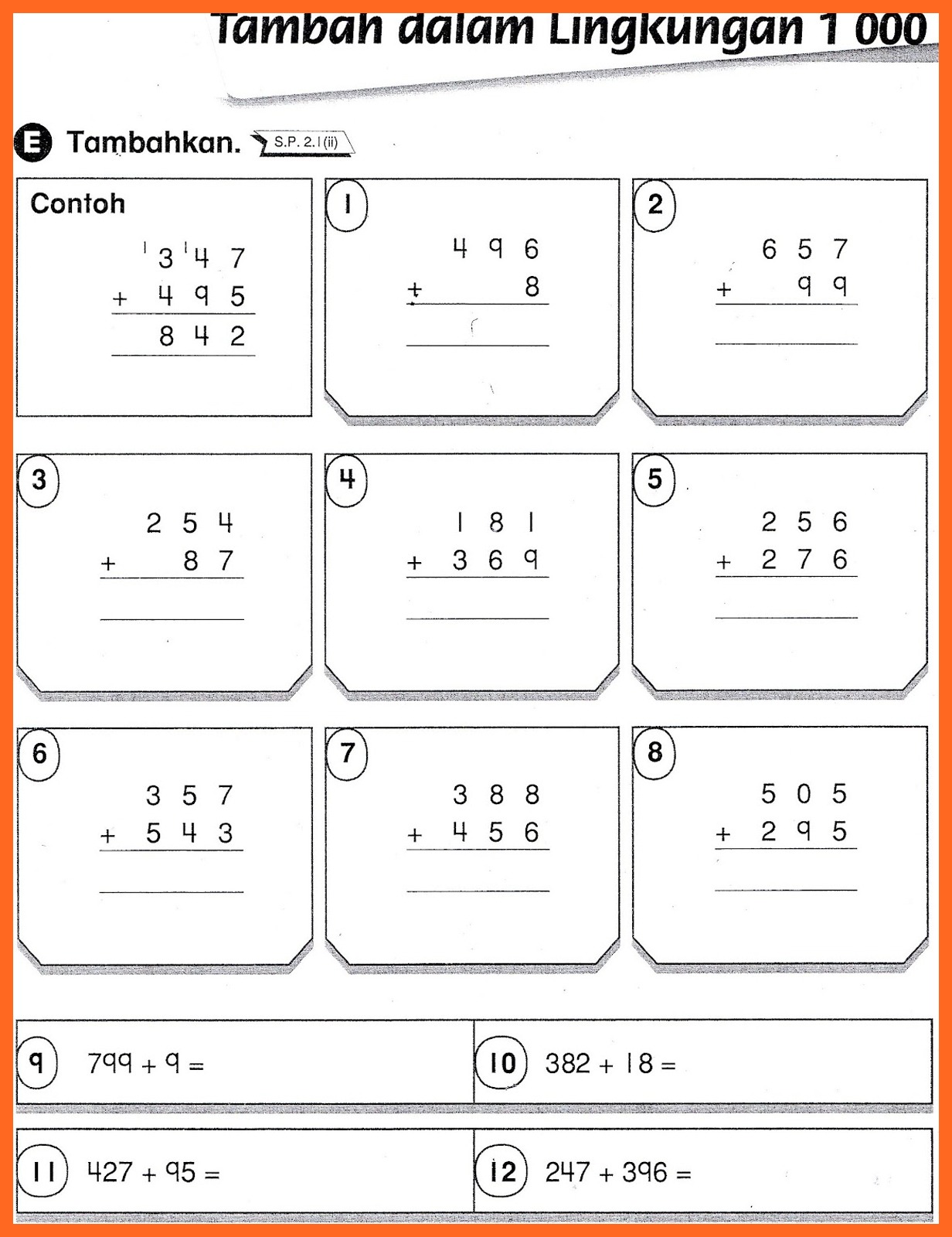 Dunia matematik: operasi tambah