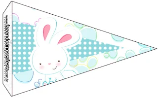 Easter Bunny with Light Blue and White Squares: Free Party Printables.
