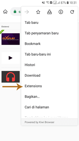 instal ekstensi pemutar video chrome fixplay di android