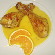 Pollo con salsa de naranja