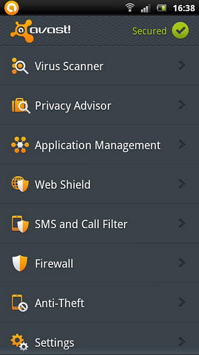 Free Download antivirus apk untuk android - Avast Mobile Security terbaru 2012