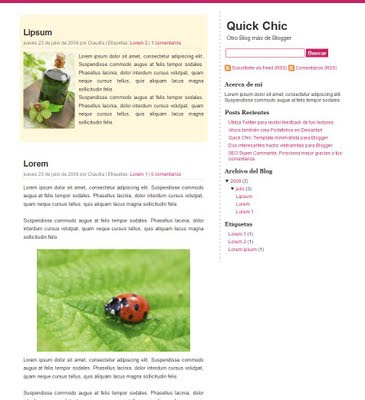 Quick Chic Blogger Template