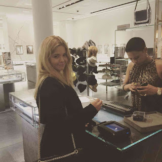 PLL Actresses Lucy Hale and Sasha Pieterse at Barneys New York