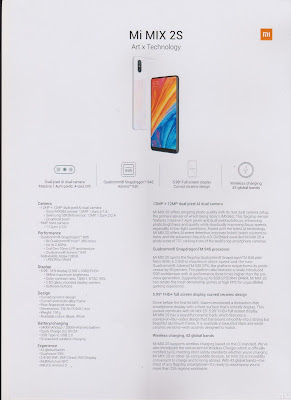 Mi MIX 2S Specs Sheet