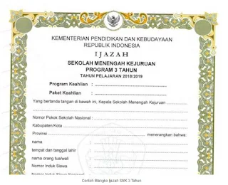 Juknis Penulisan Blangko Ijazah 2019