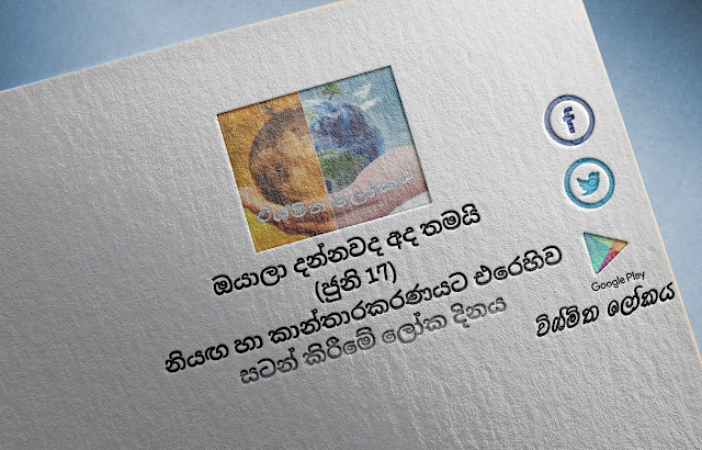 දවසේ වැදගත්කම - ජුනි 17 නියඟ හා කාන්තාරකරණයට එරෙහිව සටන්‌ කිරීමේ ලෝක දිනය (Significance Of The Day - June 17 World Day To Combat Desertification And Drought) - Your Choice Way
