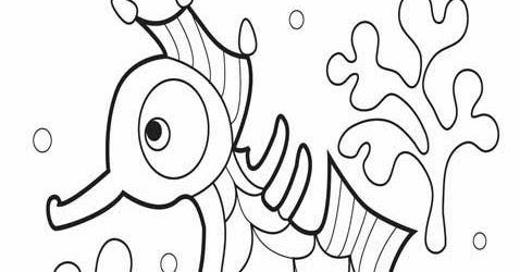 kids page cute seahorse coloring pages  printable sea