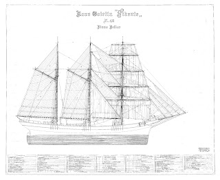 free ship plan 19th century Italian barquentine Fidente ship-schooner