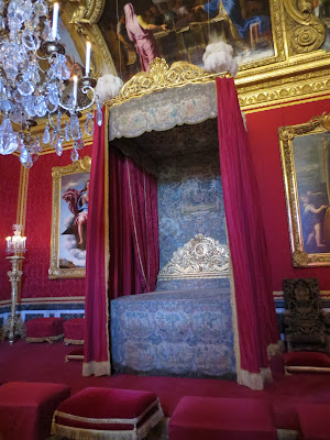 King Louis XVI's bedroom inside Le Chateau de Versailles, french for The Palace of Versailles, just outside Paris, France www.thebrighterwriter.blogspot.com