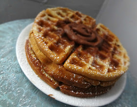 Belgian Cookie Dough Waffles with Chocolate Whipped Cream