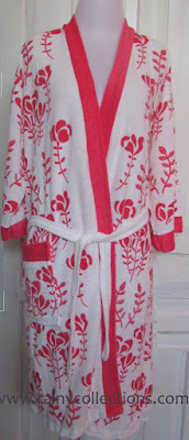 handuk kimono cantik motif bunga mawar pink