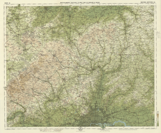 Bartholomew & Sons map of Hertfordshire 1902-1906
