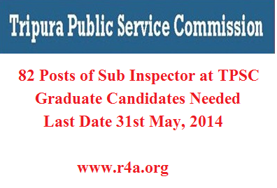 82 POSTS OF SUB INSPECTORS 2014