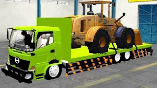 Mod Hino truk Flatbed Muat Dozer