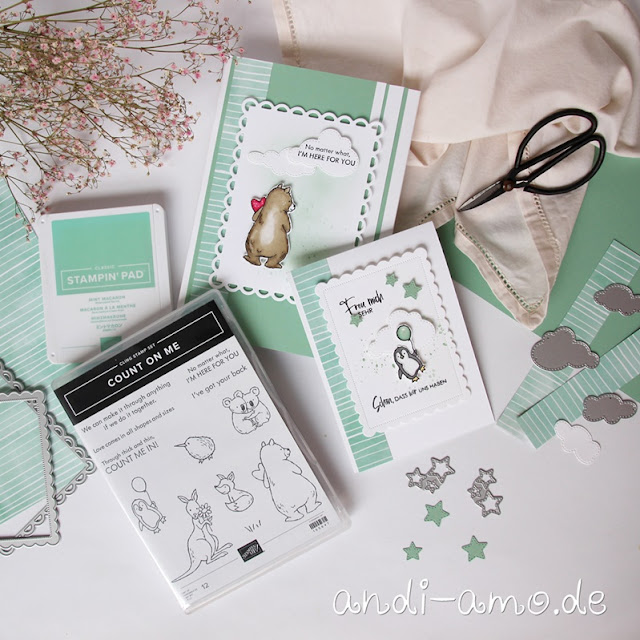 Karte Verpackung mit Stampin Up Set Count on Me