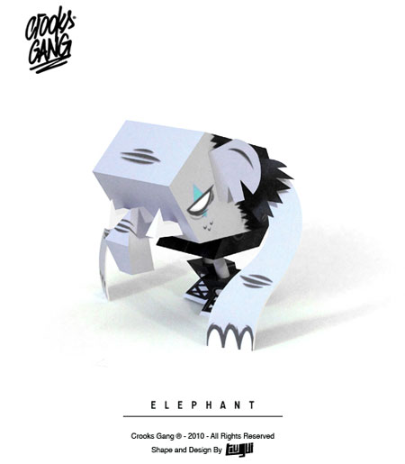 Crooks Gang Paper Toy Elephant