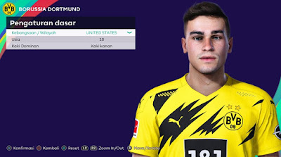 PES 2021 Faces Giovanni Reyna by Rachmad ABs