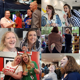 BlogOn bloggers collage showing several attendees 2019 Manchester Hotel Football 