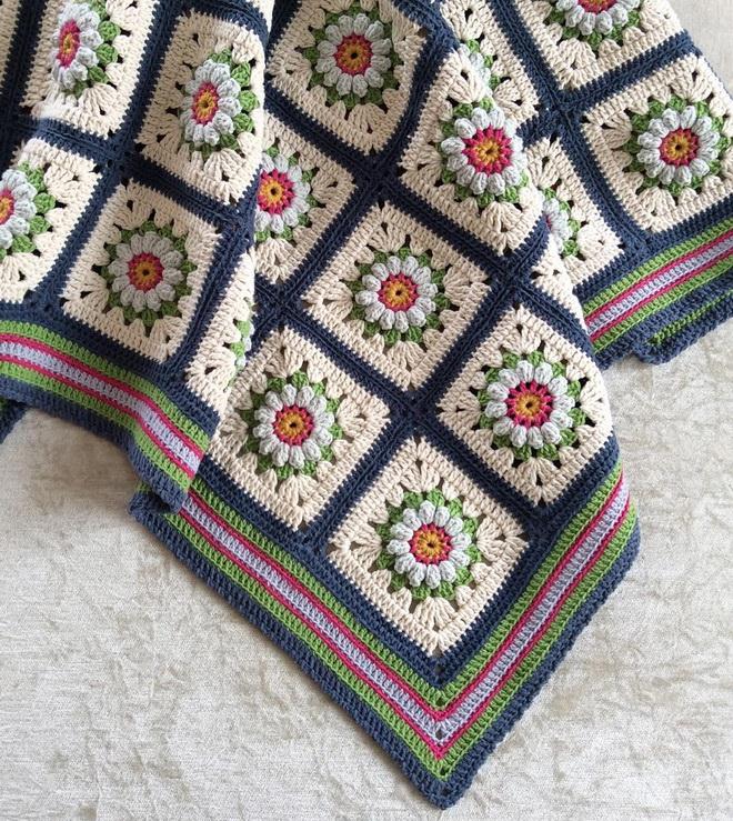 Afghan Blanket - Crochet Afghan Granny Square Blanket