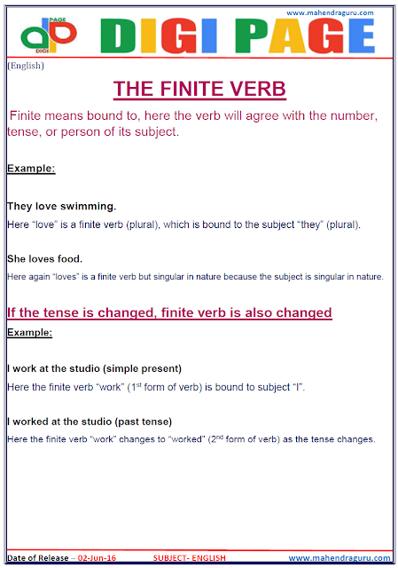 Digi Page - The Finite Verb