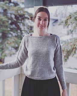 Simple cropped pullover knit with worsted weight wool