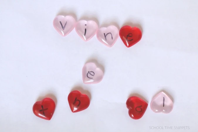 valentines spelling activity