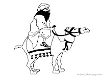 People Riding Camel Coloring Pages