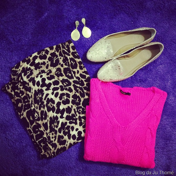 look saia estampada animal print e tricot rosa pink  (1)