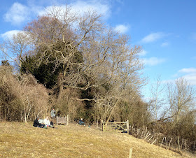 Some of the group resting on Strawberry Bank. 25 February 2012.