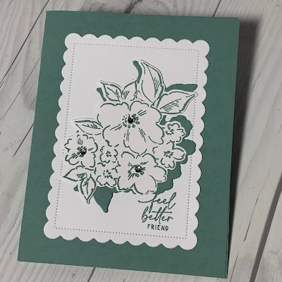 Floral handmade greeting card using Stampin' Up1 Hand-Penned Petals stamp set and Soft Succulent cardstock