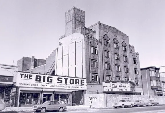 black and white photo of the Uptown Theater